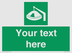 Custom sign Safe condition Davit-launched liferaft